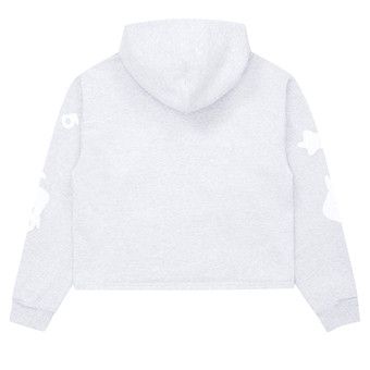 Buy Sp5der Cropped Beluga Hoodie 'Heather Grey' - SP5 WBEL