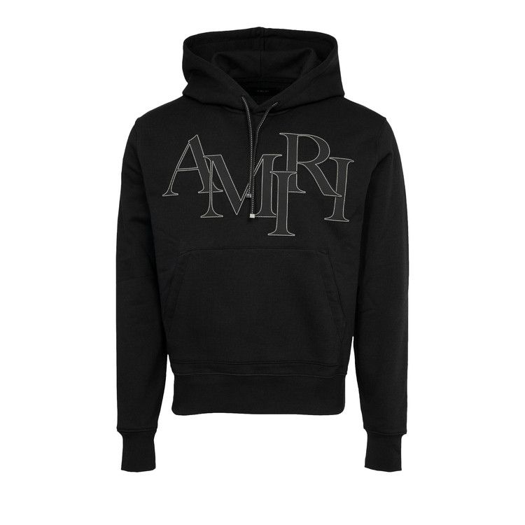 Amiri Staggered Logo Hoodie 'black'