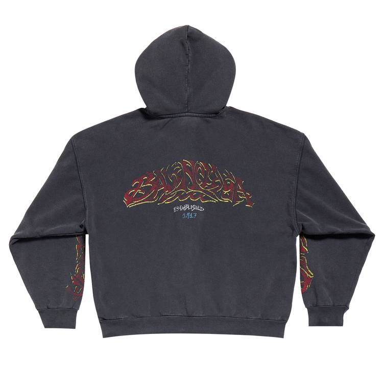 Offshore Zip-up Hoodie Medium Fit in Black Faded