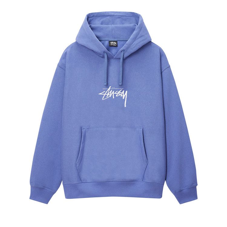 Stussy Stock Logo Appliqué Hoodie 'storm'