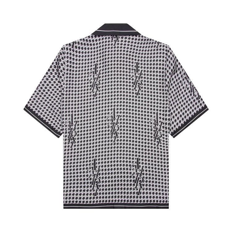 Amiri Houndstooth Bowling Shirt Black