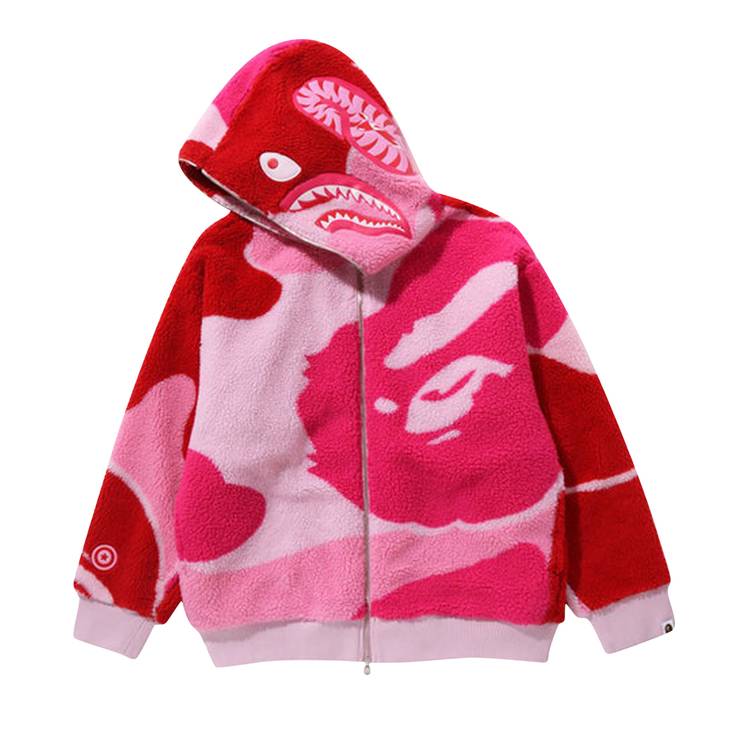 Buy BAPE Mega ABC Camo Shark Boa Hoodie 'Pink' - 1J70 140