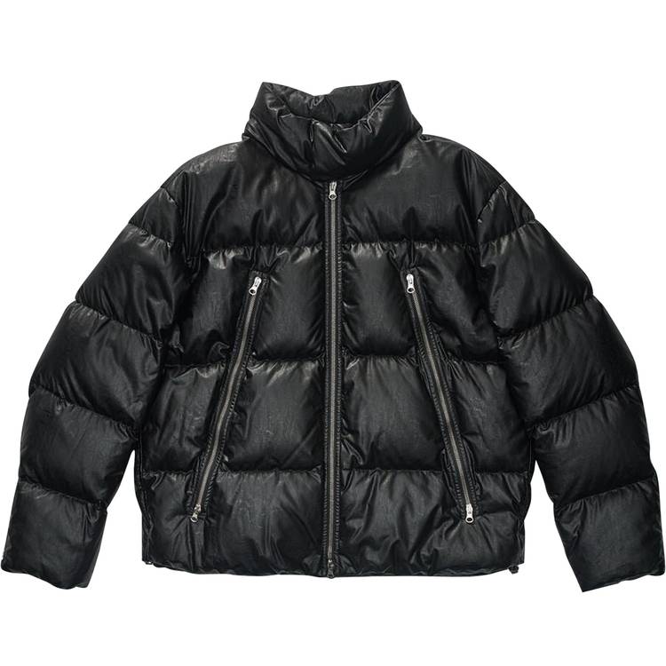 MM6 Maison Margiela Faux Leather Puffer Jacket 'Black'