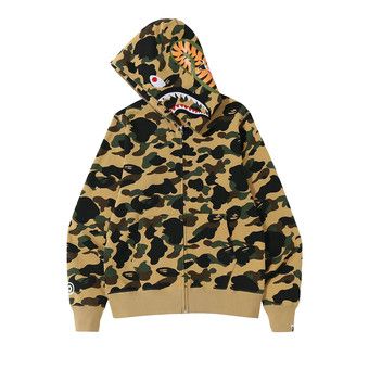 Buy BAPE 1st Camo Shark Full Zip Hoodie 'Yellow' - 1J80 115