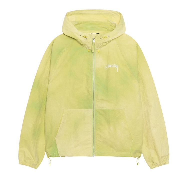 Stussy Beach Shell Wave Dye Zip Hoodie 'lime'