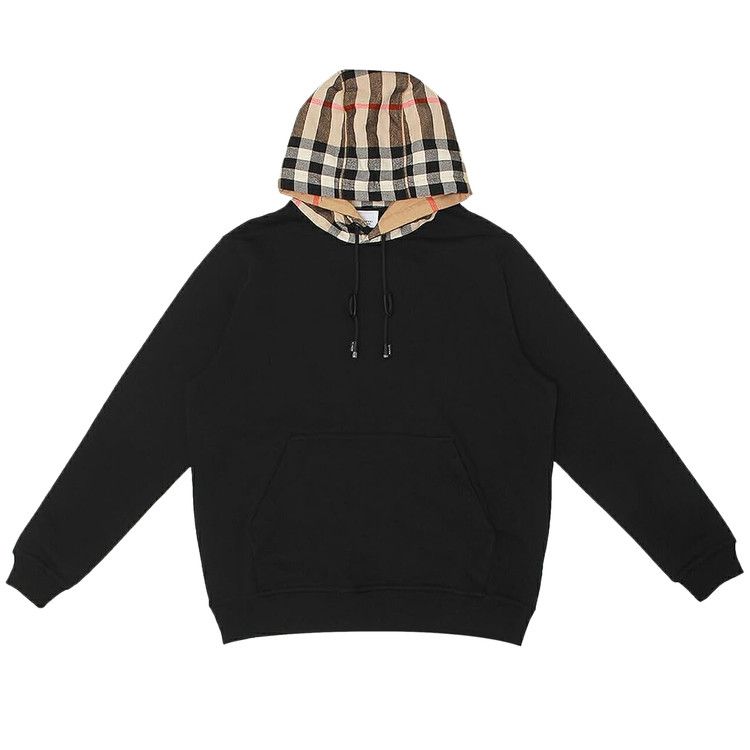Buy Burberry Check Zip Up Hoodie 'Black' - 8058117 | GOAT