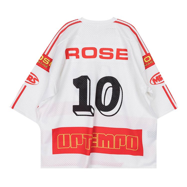 Buy Martine Rose Oversized Football Top 'White/Red' - MRSS24 129