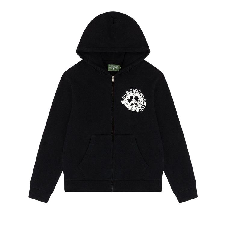 Denim Tears University Zip Hoodie Black/White