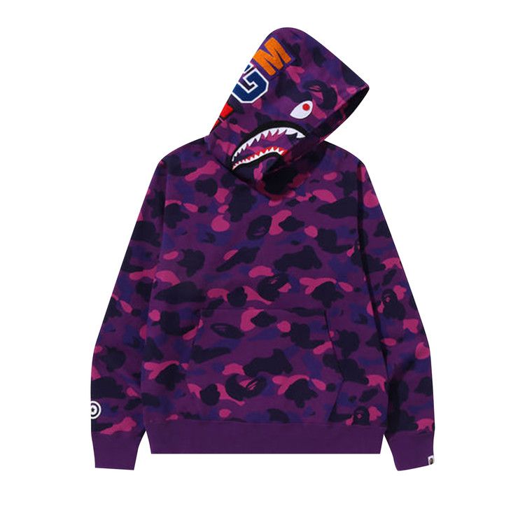 Bape Color Camo Shark Pullover Hoodie 'purple'