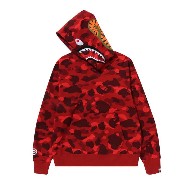 Bape Color Camo Shark Pullover Hoodie 'red'