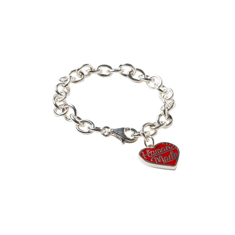 アクセサリー HUMAN MADE HEART SILVER BRACELET Red Buy Human Made Heart Bracelet 'Red' - HM27GD077 RED | GOAT