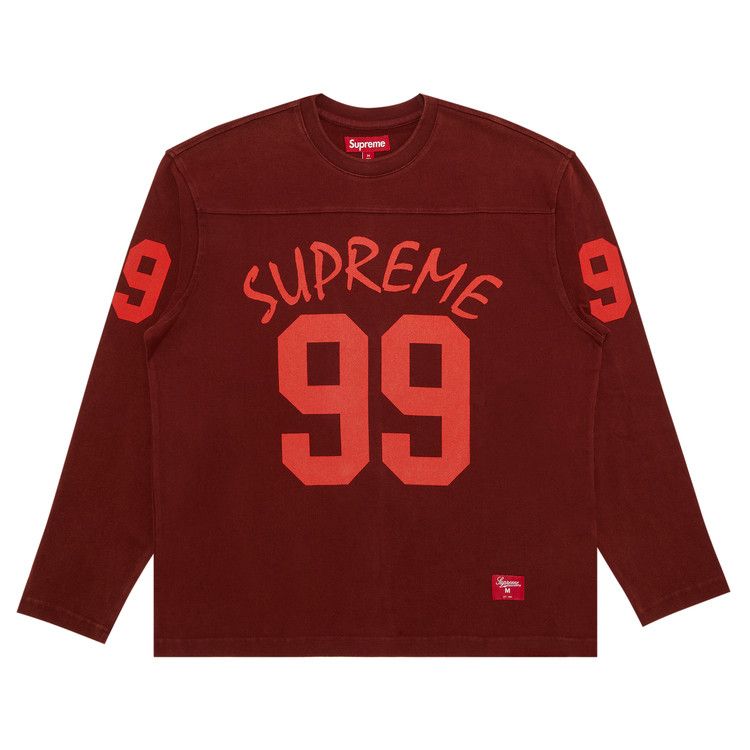 Supreme 99 Long-Sleeve Football Top Maroon