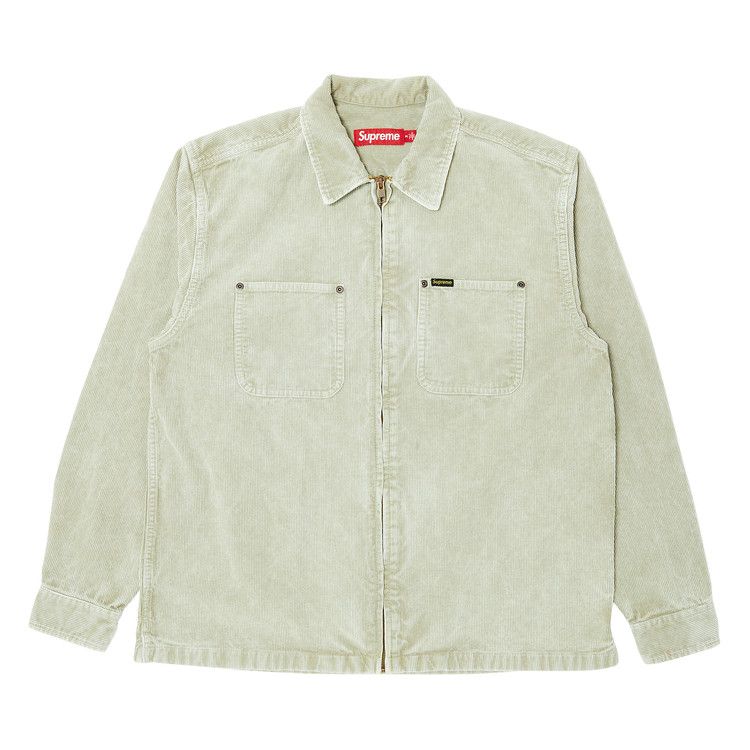 Buy Supreme Washed Corduroy Zip Up Shirt Tan SS24S27 TAN GOAT