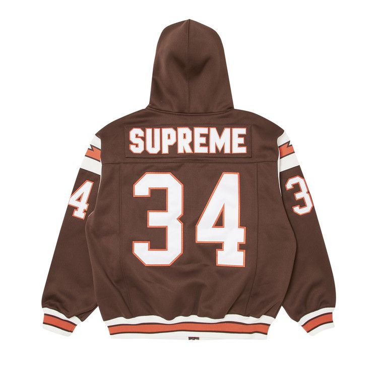 Buy Supreme Football Zip Up Hooded Sweatshirt 'Brown' - SS24SW9