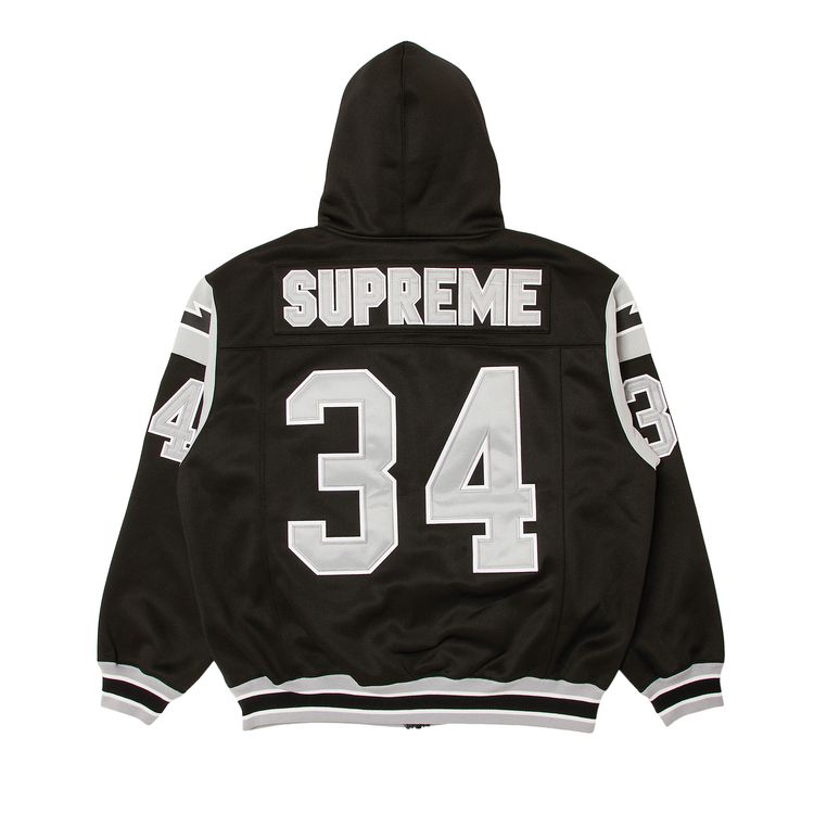 Buy Supreme Football Zip Up Hooded Sweatshirt 'Black' - SS24SW9