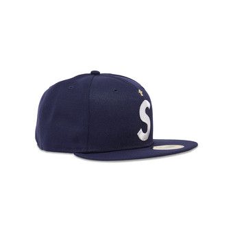 ウェア Supreme Gold Cross S Logo New Era NAVY Supreme Gold Cross S Logo New Era Fitted Hat Light Navy