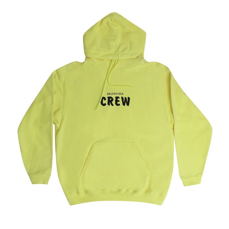 Balenciaga Crew Logo Hoodie Lime/Black