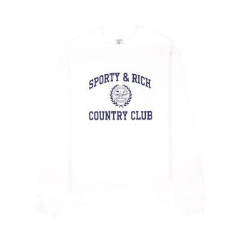 ★Sporty & Rich★ Varsity Crest Crew Neck Navy CRAW2327NA Sporty & Rich Varsity Crest Crewneck Heather Gray Navy | END