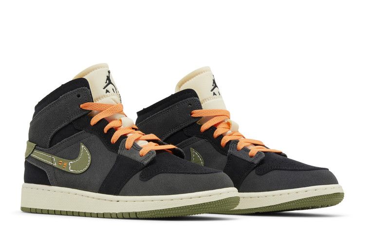 Air Jordan 1 Mid SE Craft Gs Anthracite Light Olive