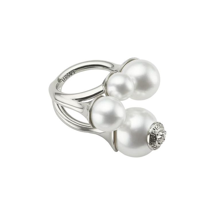 Buy Versace Faux Pearl Ring 'Palladium/White' - 1014932
