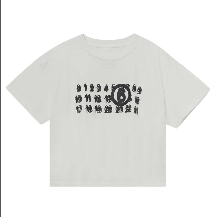 【Maison Margiela】ユーズド加工 \"Numeric Signature\" Tシャツ MM6 Maison Margiela: White Numeric Signature T-shirt | SSENSE