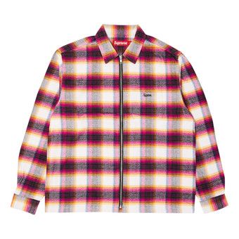 トップス Supreme SS24 Flannel Zip Up Shirt Green Supreme Shadow Plaid Flannel Zip Up Shirt (SS24) - $138