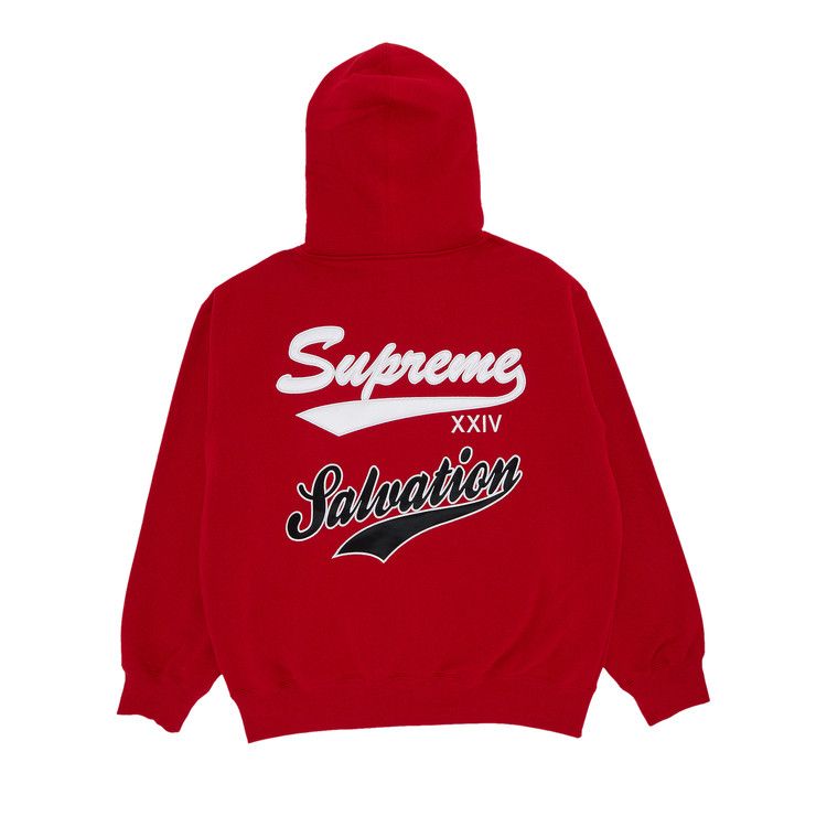 Buy Supreme Salvation Zip Up Hooded Sweatshirt 'Red 