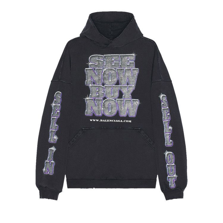 Balenciaga Large Fit Hoodie Faded Black