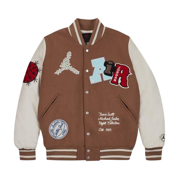 Air Jordan X Travis Scott Varsity Jacket (Asia Sizing) 'antique Brown'