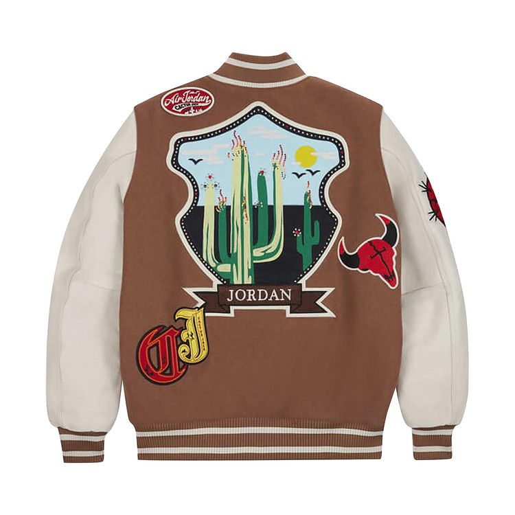 Air Jordan X Travis Scott Varsity Jacket (Asia Sizing) 'antique Brown'