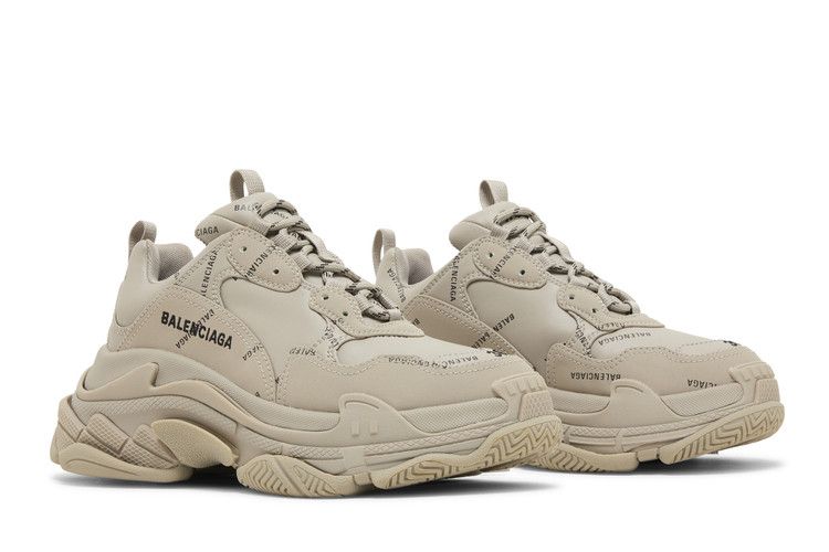Balenciaga Wmns Triple S Sneaker 'All Over Logo - Beige'