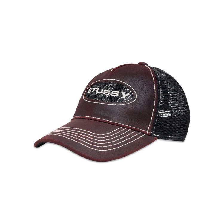 ②Stussy 25ss WORKGEAR STRAPBACK WINE Stussy Low Profile Workgear Strapback Hat NWT Mesh In Wine