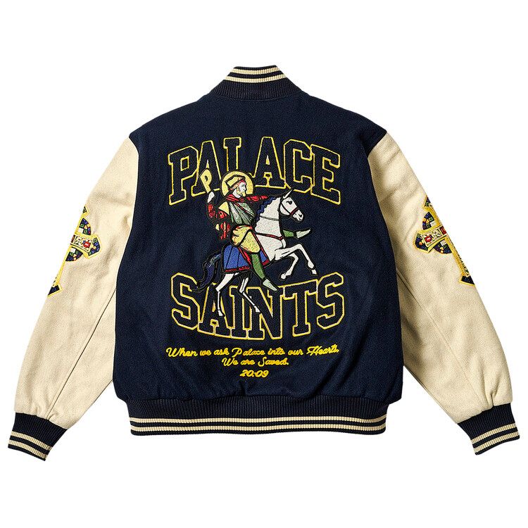 Buy Palace Saints Varsity Jacket 'Navy' - P26JK008 | GOAT