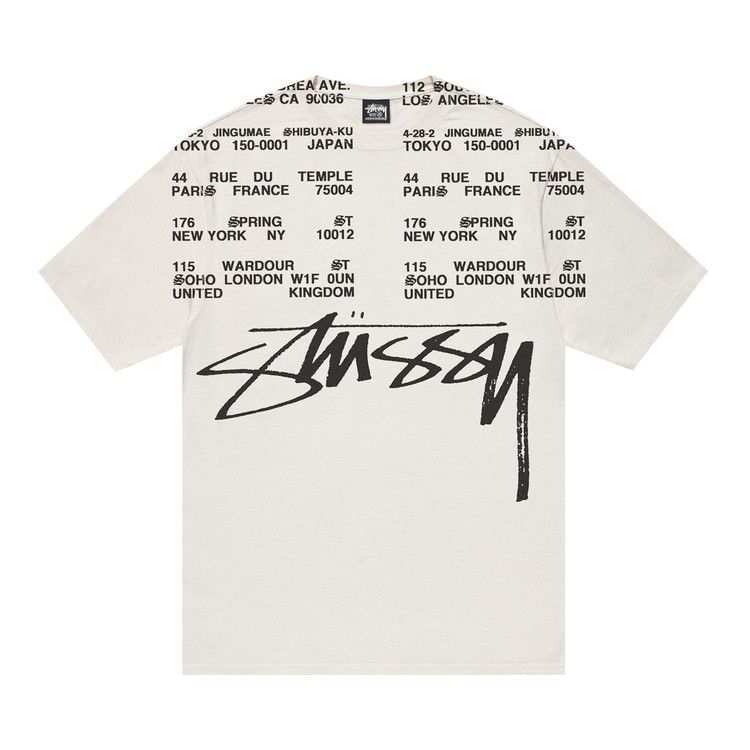 Stussy Locations Pigment Dyed T-Shirt Natural