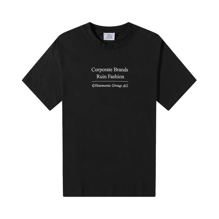 Tシャツ・カットソー VETEMENTS 'Spoiled By God' T-shirt Black  UA65TR480B VETEMENTS Spoiled By God T-shirt | Black | FARFETCH
