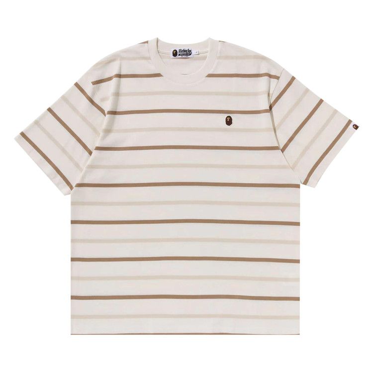 Bape Ape Head One Point Stripe Tee 'ivory'