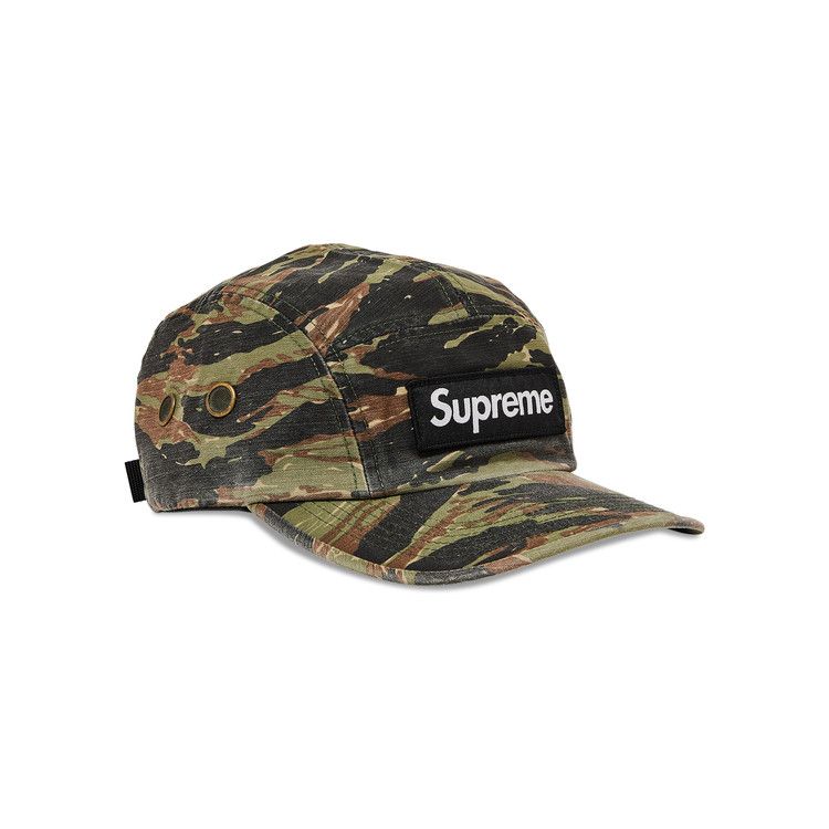 Buy Supreme Military Camp Cap 'Olive Tiger Camo' - SS24H16