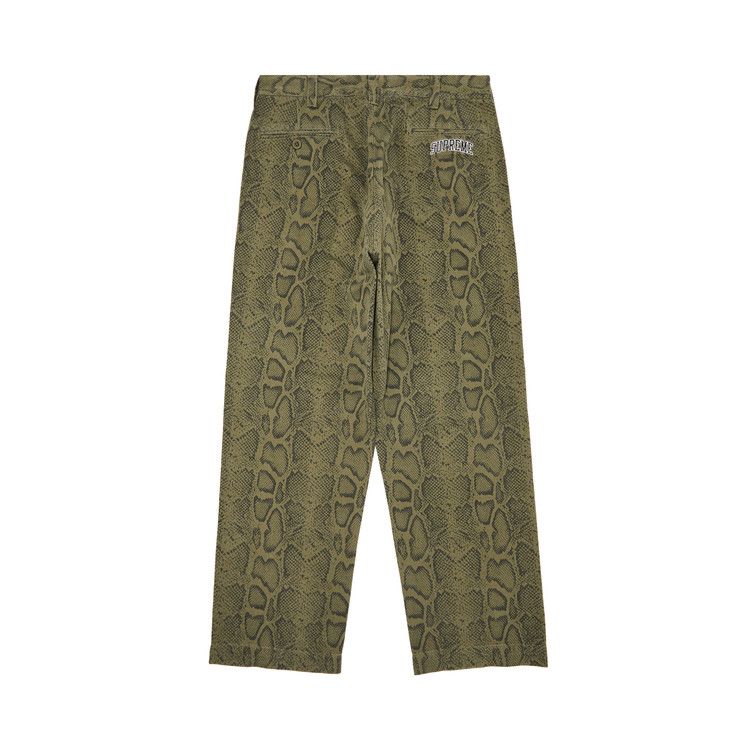 Buy Supreme Snake Print Chino Pant 'Olive' - SS24P48 OLIVE | GOAT