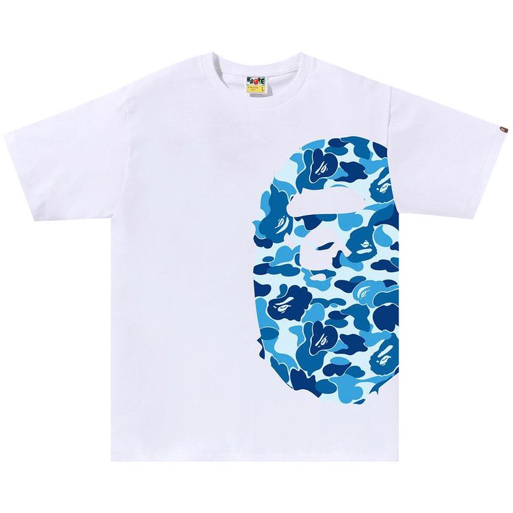 Bape Abc Camo Side Big Ape Head Tee 'white/Blue'