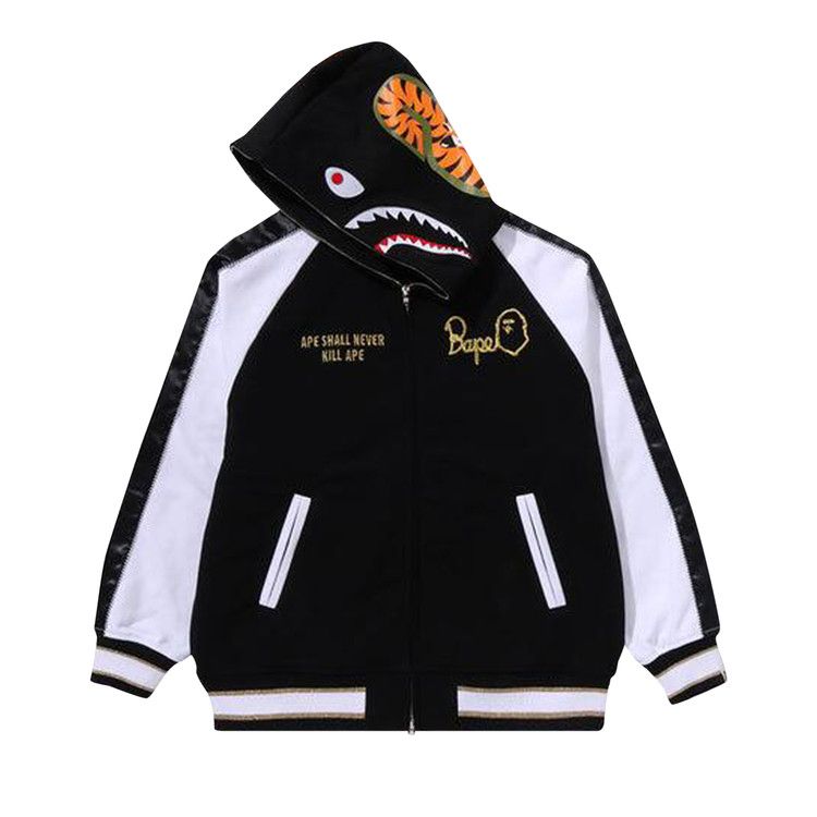 Buy BAPE Souvenir Shark Zip Hoodie 'Black' - 1K30 115 308 BLACK | GOAT