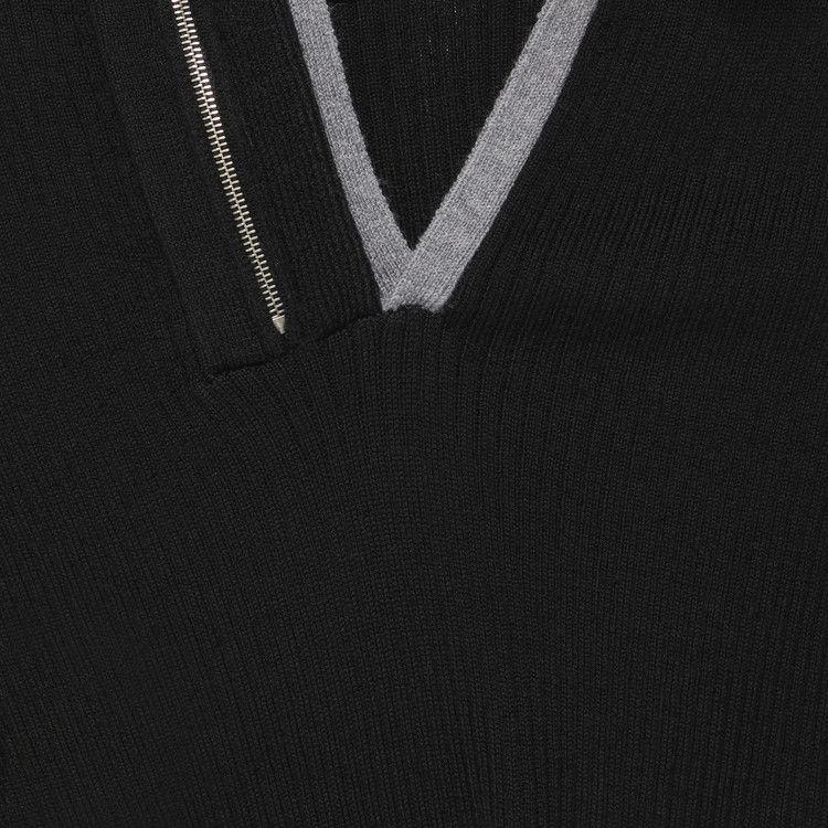 Buy Y/Project Double Collar Fitted Sweater 'Evergreen Black