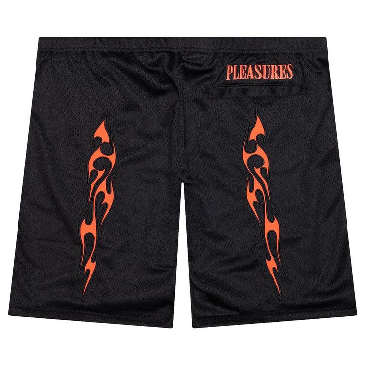 Buy Pleasures Flame Mesh Shorts 'Black' - P24SP008 BLAC | GOAT