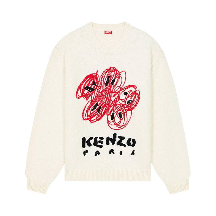 Buy Kenzo Drawn Varsity Jumper 'Off White' - FE58PU0063BF 02