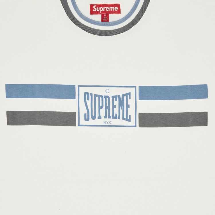 Supreme Warm Up Stripe Short-Sleeve Top 'white'