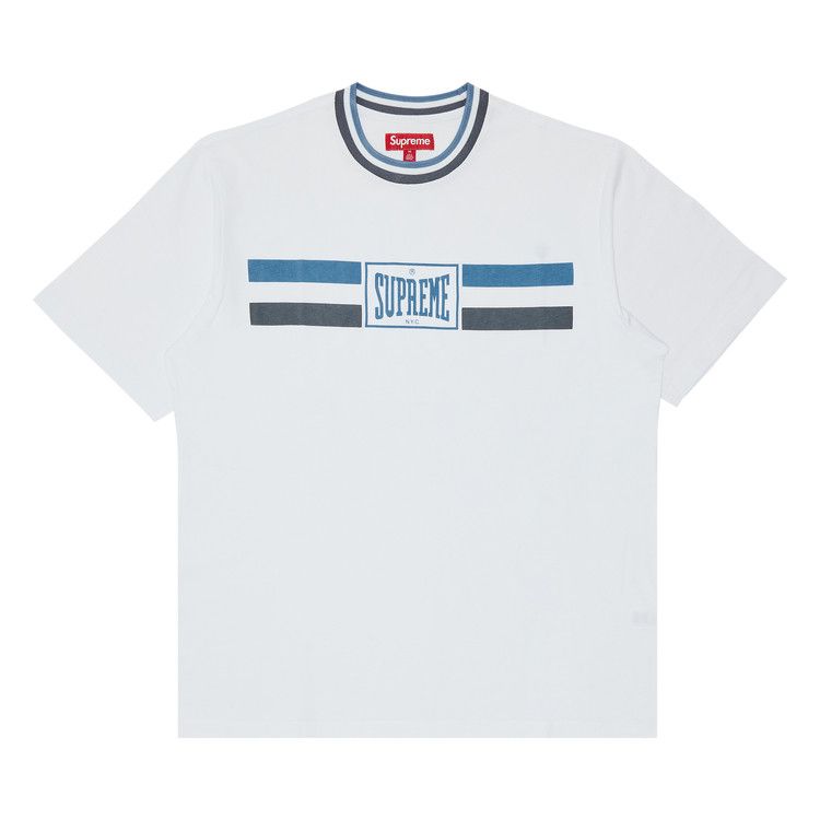 Supreme Warm Up Stripe Short-Sleeve Top 'white'