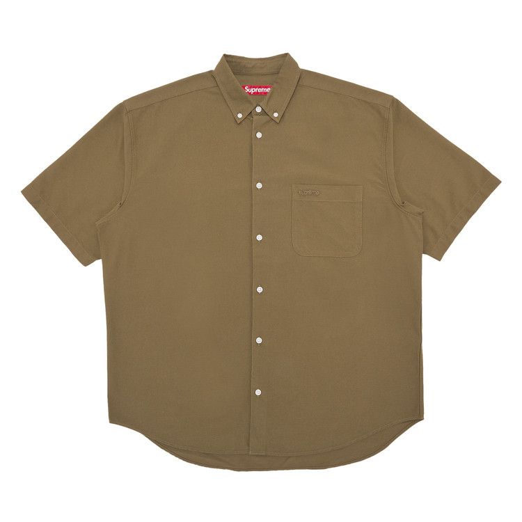 Supreme Loose Fit Shorts-Sleeve Oxford Shirt Olive Price in India