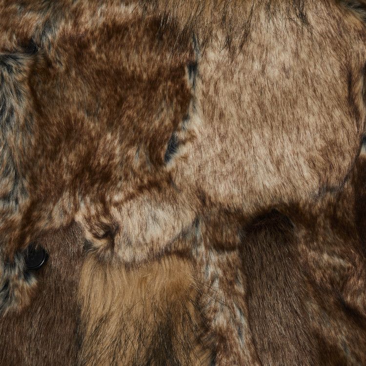 Supreme x MM6 Maison Margiela Patchwork Faux Fur Coat 'Brown'