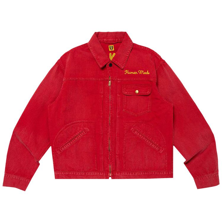 Buy Human Made Zip-Up Work Jacket 'Red' - HM27JK014 RED | GOAT