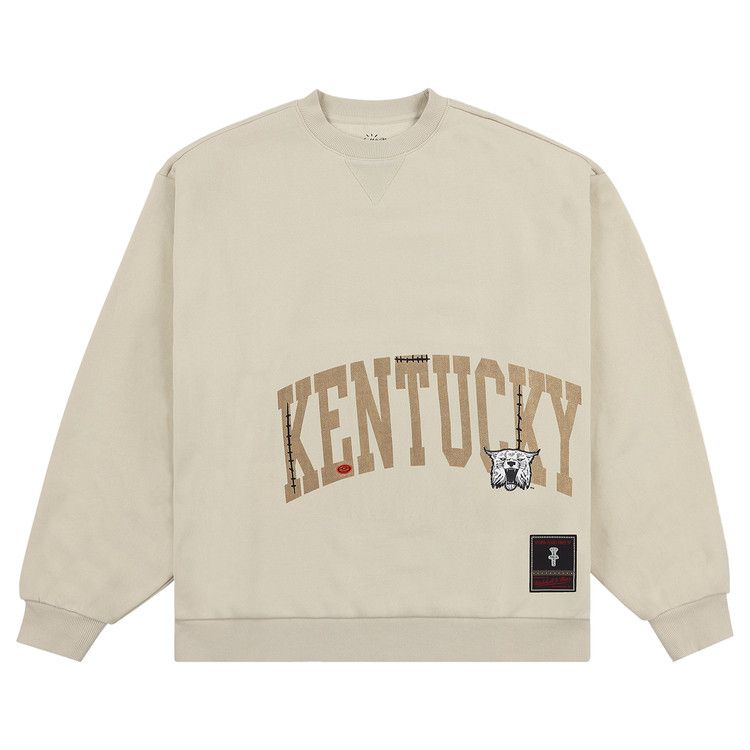 Cactus Jack By Travis Scott X Mitchell & Ness University Of Kentucky Crewneck 'tan'