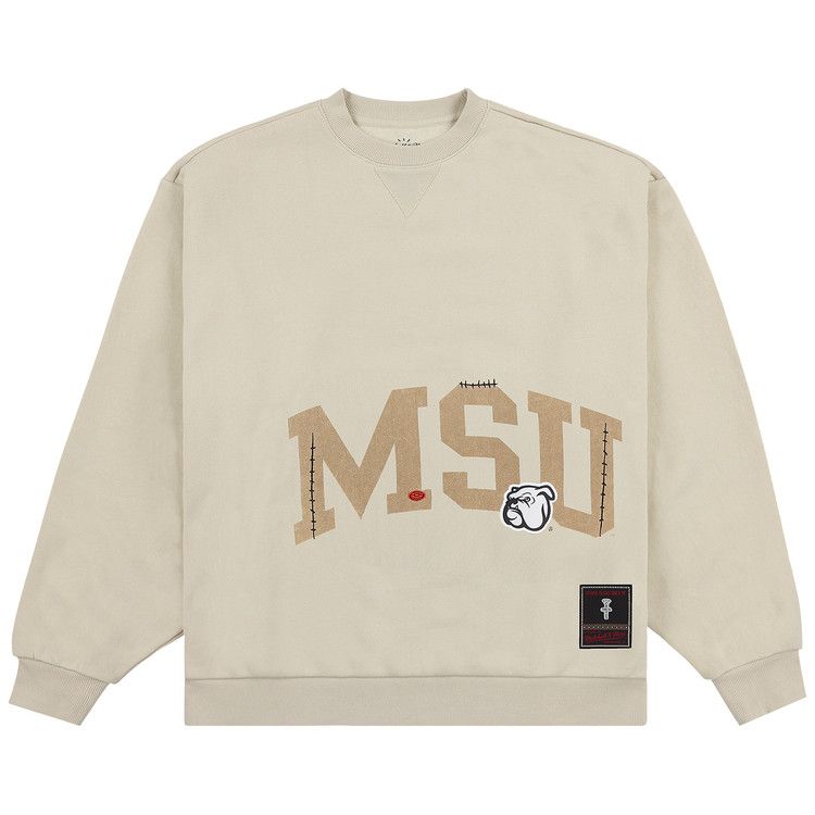 Cactus Jack By Travis Scott X Mitchell & Ness Mississippi State University Crewneck 'tan'